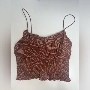 Brown Design Cropped PacSun L.A Hearts Top
